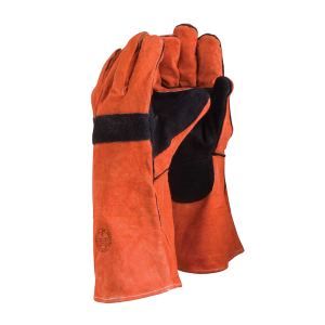 GUANTE DE CUERO SOLDADOR NARANJO-NEGRO 15"