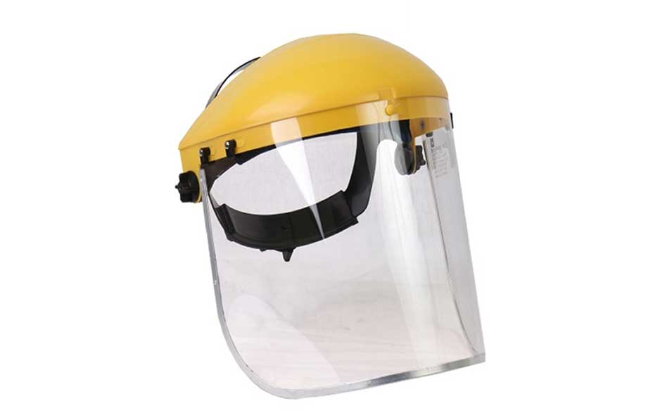 CARETA PARA ESMERILAR CON VISOR Y CASQUETE CON RIBETE